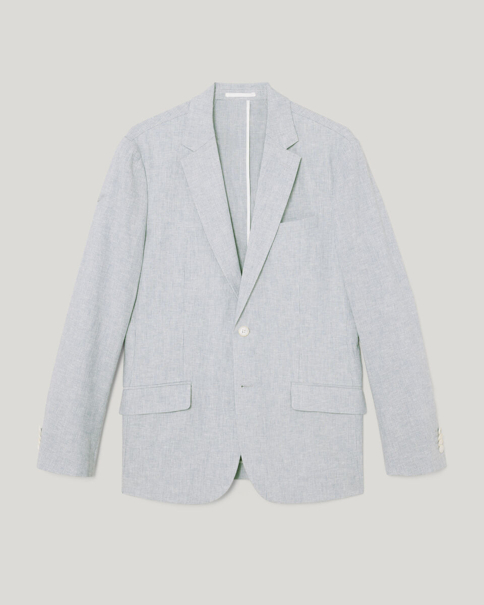 Single Breasted Summer Suit Jacket, Blue Stripe, hi-res